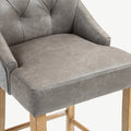 Balmoral Furniture Jenna Bar Stool Steel PU Mid Grey Chenille 40.2x19.7x22 in