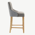 Balmoral Furniture Jenna Bar Stool Steel PU Mid Grey Chenille 40.2x19.7x22 in