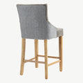 Balmoral Furniture Jenna Bar Stool Steel PU Mid Grey Chenille 40.2x19.7x22 in