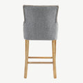 Balmoral Furniture Jenna Bar Stool Steel PU Mid Grey Chenille 40.2x19.7x22 in