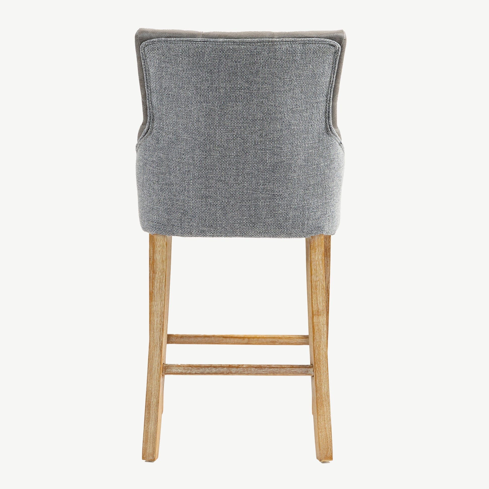 Balmoral Furniture Jenna Bar Stool Steel PU Mid Grey Chenille 40.2x19.7x22 in