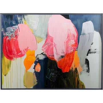 Pink Framed Picture Abstract High Gloss (160x120cm)