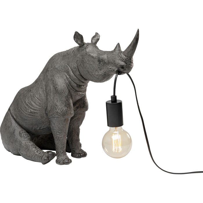 KARE Design Sitting Rhino Table Lamp 42cm Gray