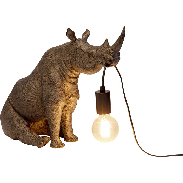 KARE Design Sitting Rhino Table Lamp 42cm Gray