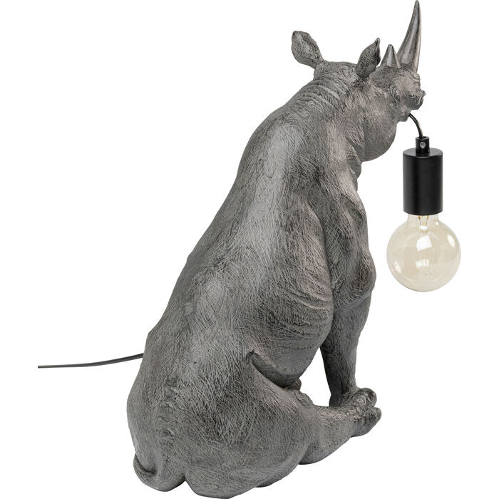 KARE Design Sitting Rhino Table Lamp 42cm Gray