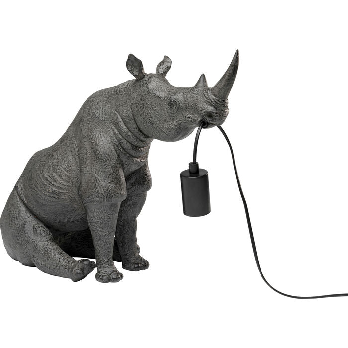 KARE Design Sitting Rhino Table Lamp 42cm Gray