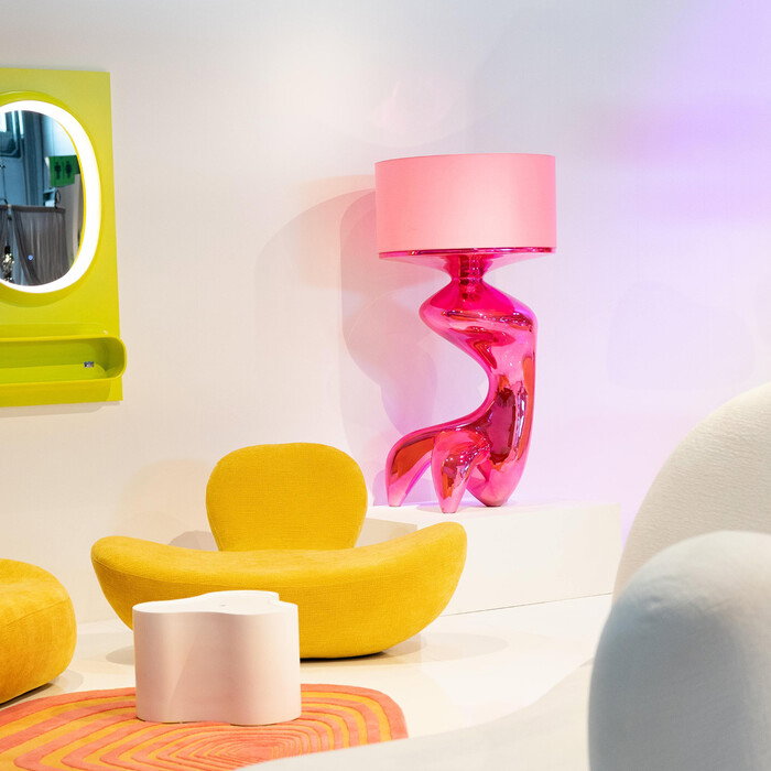 Kare Floor Lamp Erosia Fibreglass Pink 157cm