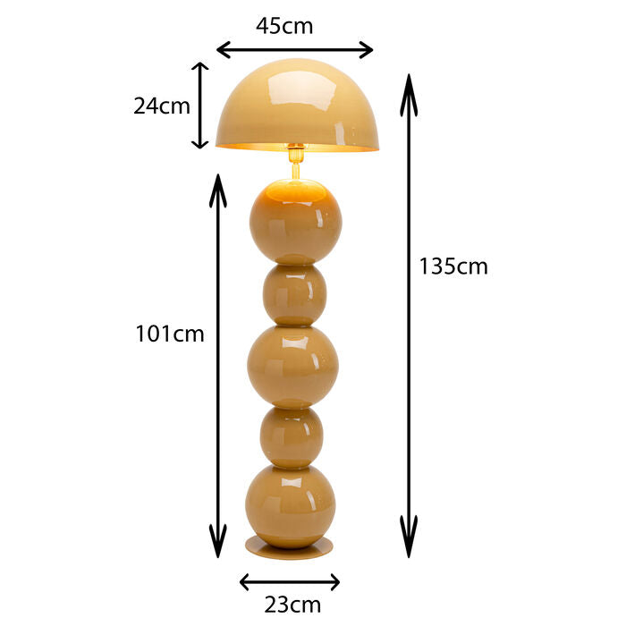 Kare Floor Lamp Candy Steel Mustard 135cm