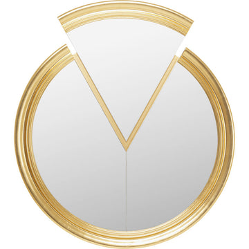 KARE Design Double Vision Round Wall Mirror Gold 112x100cm