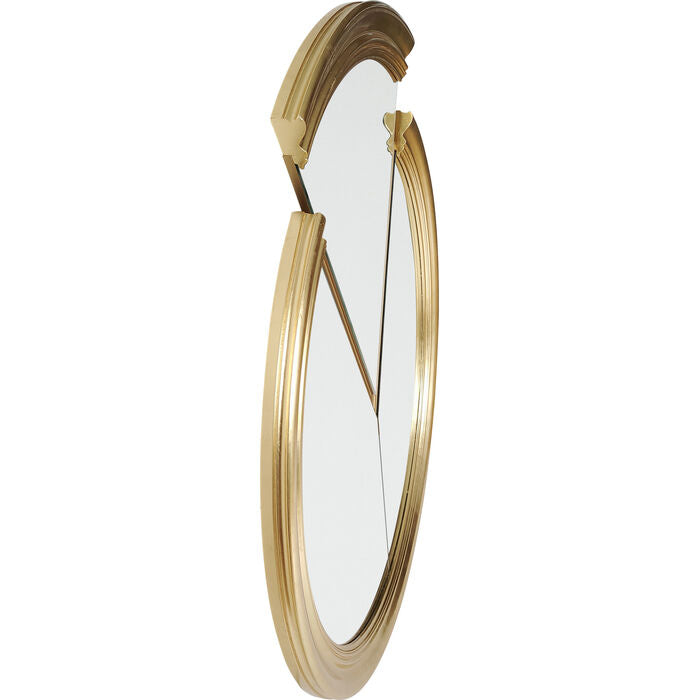 KARE Design Double Vision Round Wall Mirror Gold 112x100cm