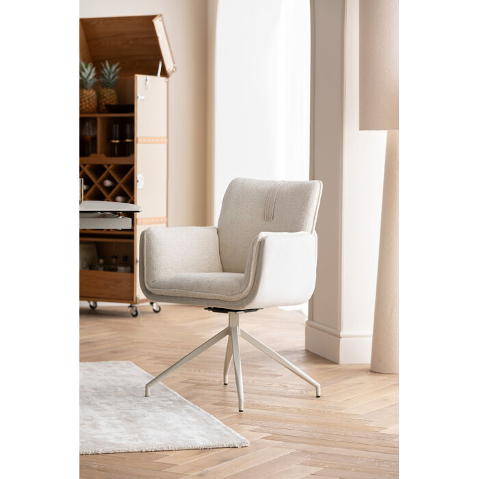 Swivel Arm Chair Hilla White