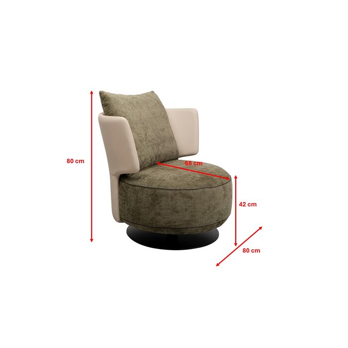 KARE Design Swivel Armchair Josh 70260 88x80x80 cm