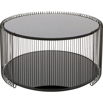Coffee Table Wire Double Black Ø80cm