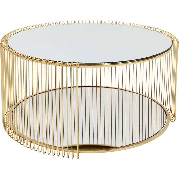 Coffee Table Wire Double Brass Ø80cm