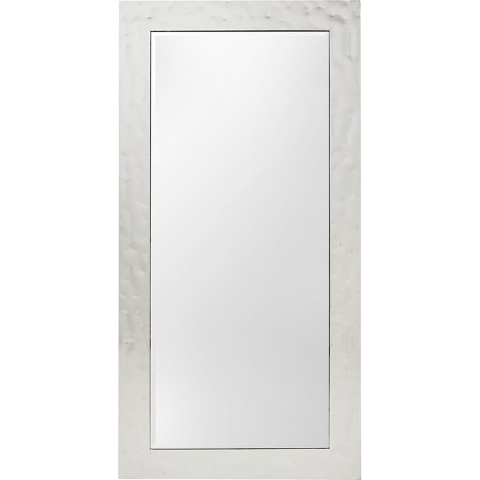 White framed mirror on a white background