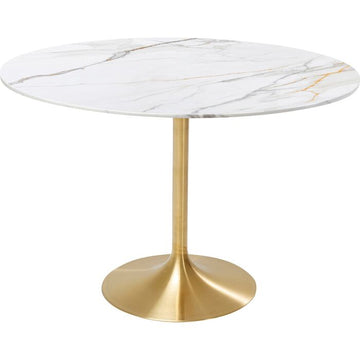 Table Invitation Set Ceramic White Brass Ø120cm