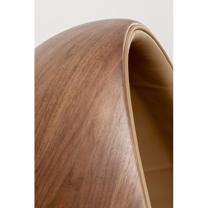 KARE Design Swivel Armchair Eye Ball Walnut 70606 132x90x82 cm