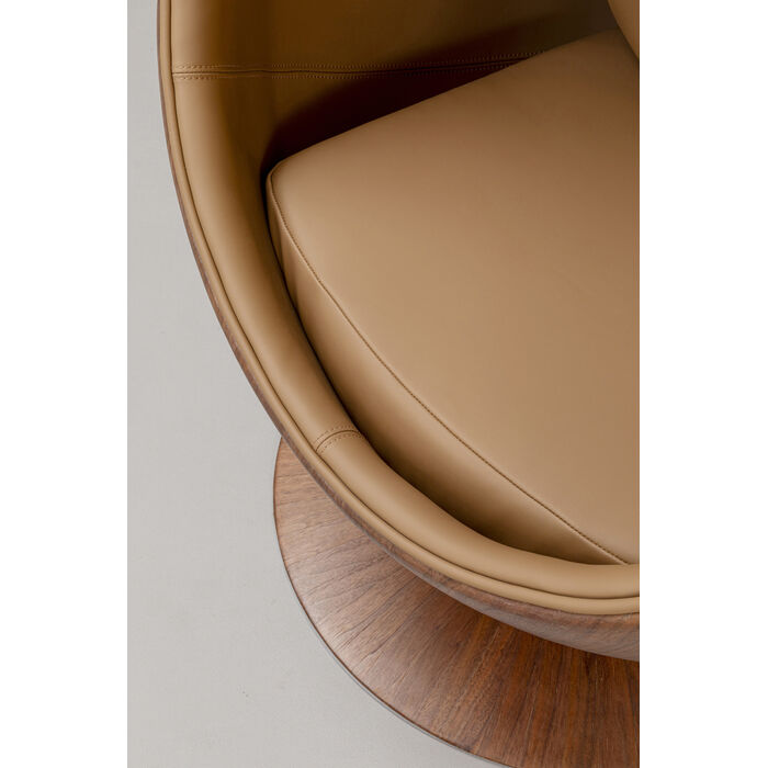 KARE Design Swivel Armchair Eye Ball Walnut 70606 132x90x82 cm