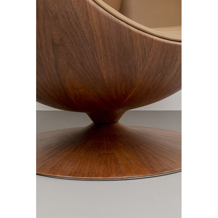 KARE Design Swivel Armchair Eye Ball Walnut 70606 132x90x82 cm