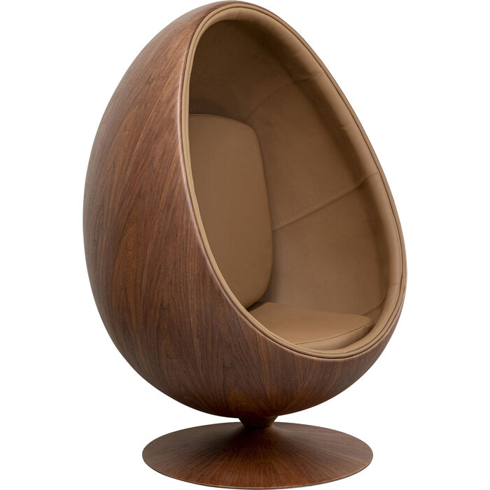 KARE Design Swivel Armchair Eye Ball Walnut 70606 132x90x82 cm