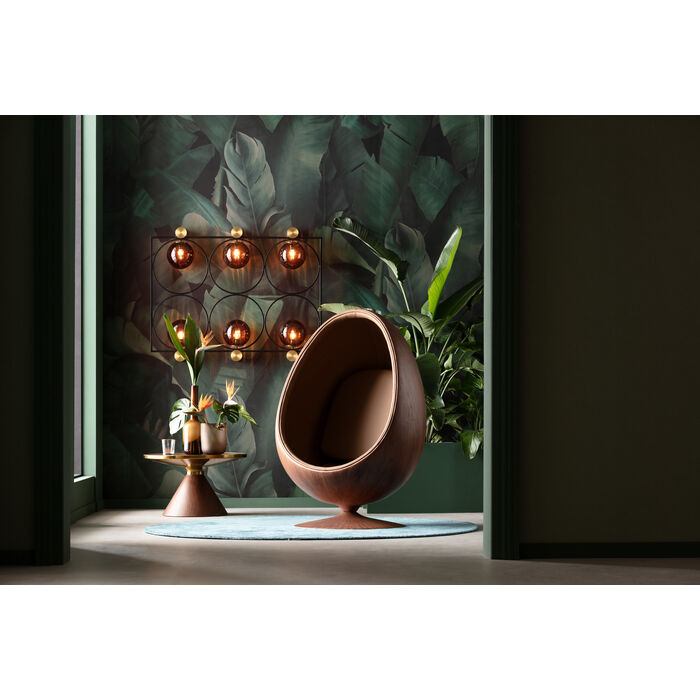 KARE Design Swivel Armchair Eye Ball Walnut 70606 132x90x82 cm