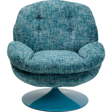 KARE Design Cosy Swivel Armchair Blue 70679 86x84x89 cm