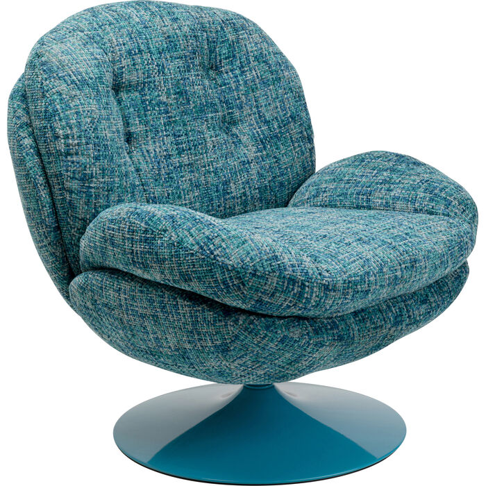 KARE Design Cosy Swivel Armchair Blue 70679 86x84x89 cm