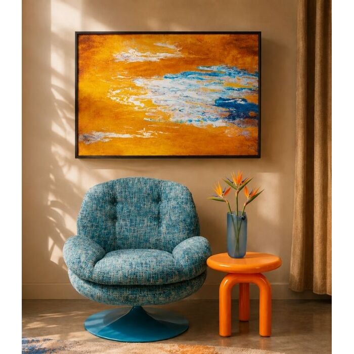 KARE Design Cosy Swivel Armchair Blue 70679 86x84x89 cm
