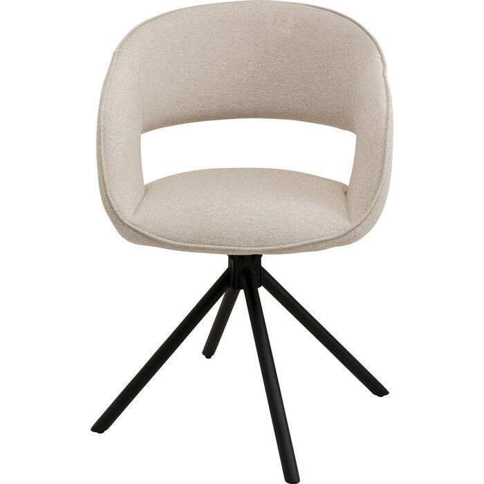 Swivel Chair Gina Greige Black