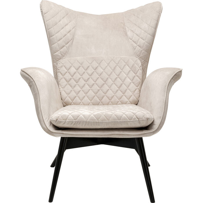 KARE Design Armchair Tudor Velvet Creme
