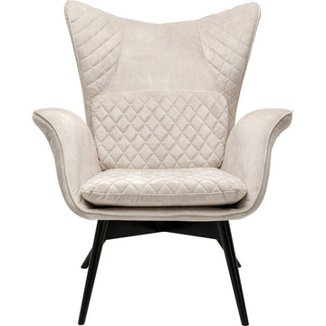 KARE Design Armchair Tudor Velvet Creme
