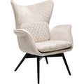 KARE Design Armchair Tudor Velvet Creme