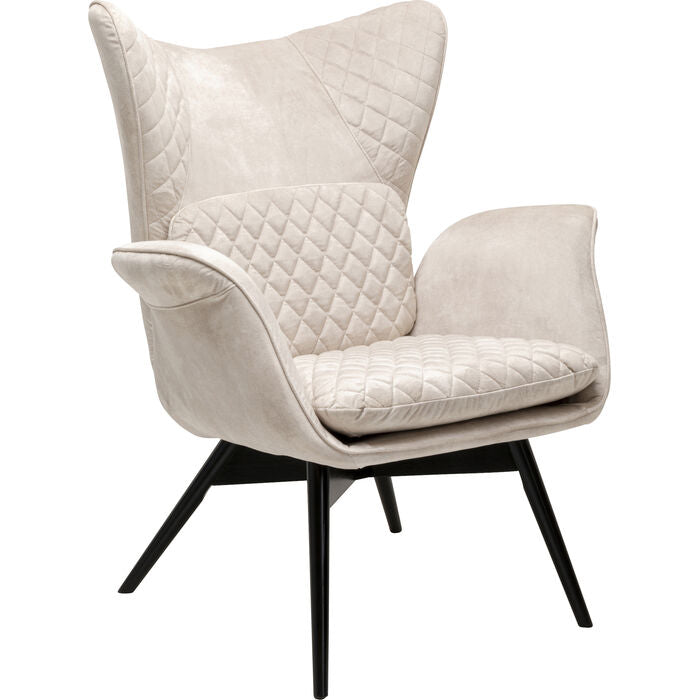 KARE Design Armchair Tudor Velvet Creme