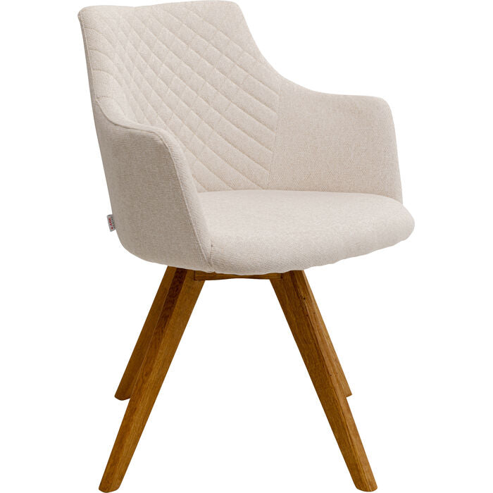 Swivel Chair Coco Wood Cream