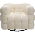 KARE Design Armand Swivel Armchair Cream Polyester 70x95x86 cm