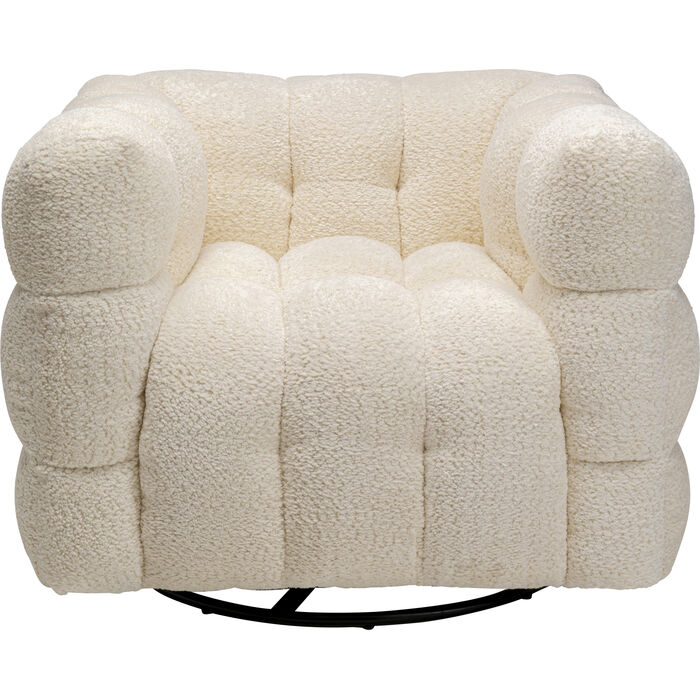 KARE Design Armand Swivel Armchair Cream Polyester 70x95x86 cm