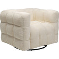 KARE Design Armand Swivel Armchair Cream Polyester 70x95x86 cm