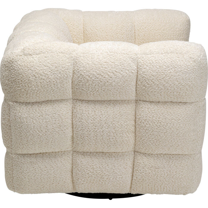KARE Design Armand Swivel Armchair Cream Polyester 70x95x86 cm