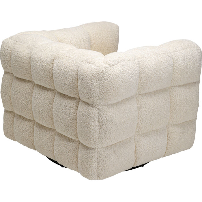 KARE Design Armand Swivel Armchair Cream Polyester 70x95x86 cm