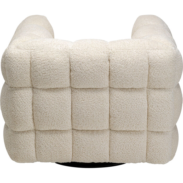 KARE Design Armand Swivel Armchair Cream Polyester 70x95x86 cm