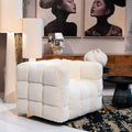 KARE Design Armand Swivel Armchair Cream Polyester 70x95x86 cm