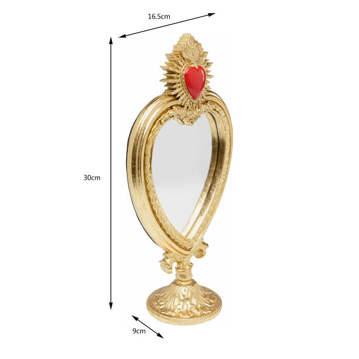 KARE Design Table Mirror Flaming Heart 30x16.5cm