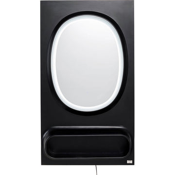 KARE Design Aero LED Wall Mirror Black 80x141cm