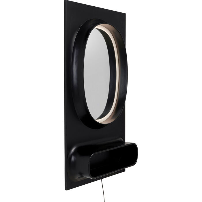 KARE Design Aero LED Wall Mirror Black 80x141cm