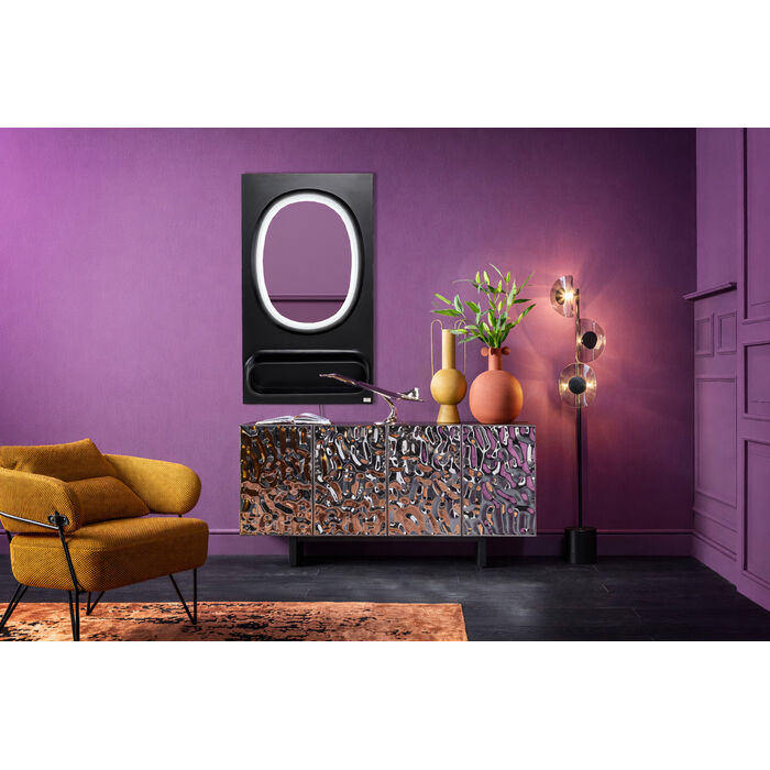 KARE Design Aero LED Wall Mirror Black 80x141cm