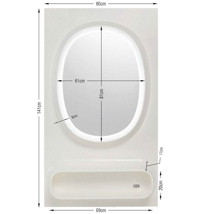 KARE Design Aero LED Wall Mirror White 80x141cm