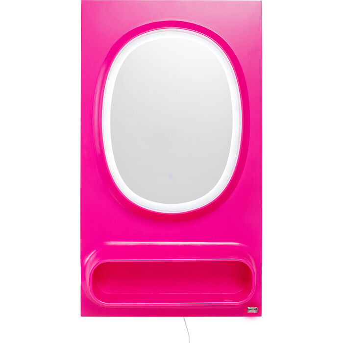 KARE Design Wall Mirror Aero LED Pink 80x141cm