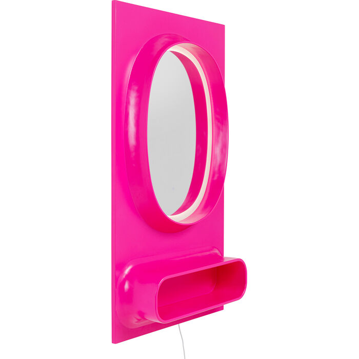 KARE Design Wall Mirror Aero LED Pink 80x141cm