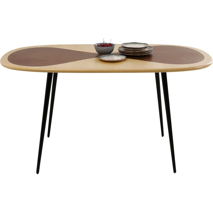 Table Petal Nature Black 150x90cm