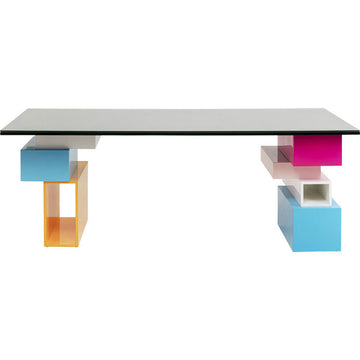 Desk Pixel with glass top 200x90cm